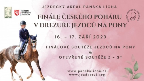 Pozvánka na Finále Českého poháru v drezuře pony jezdců 2023